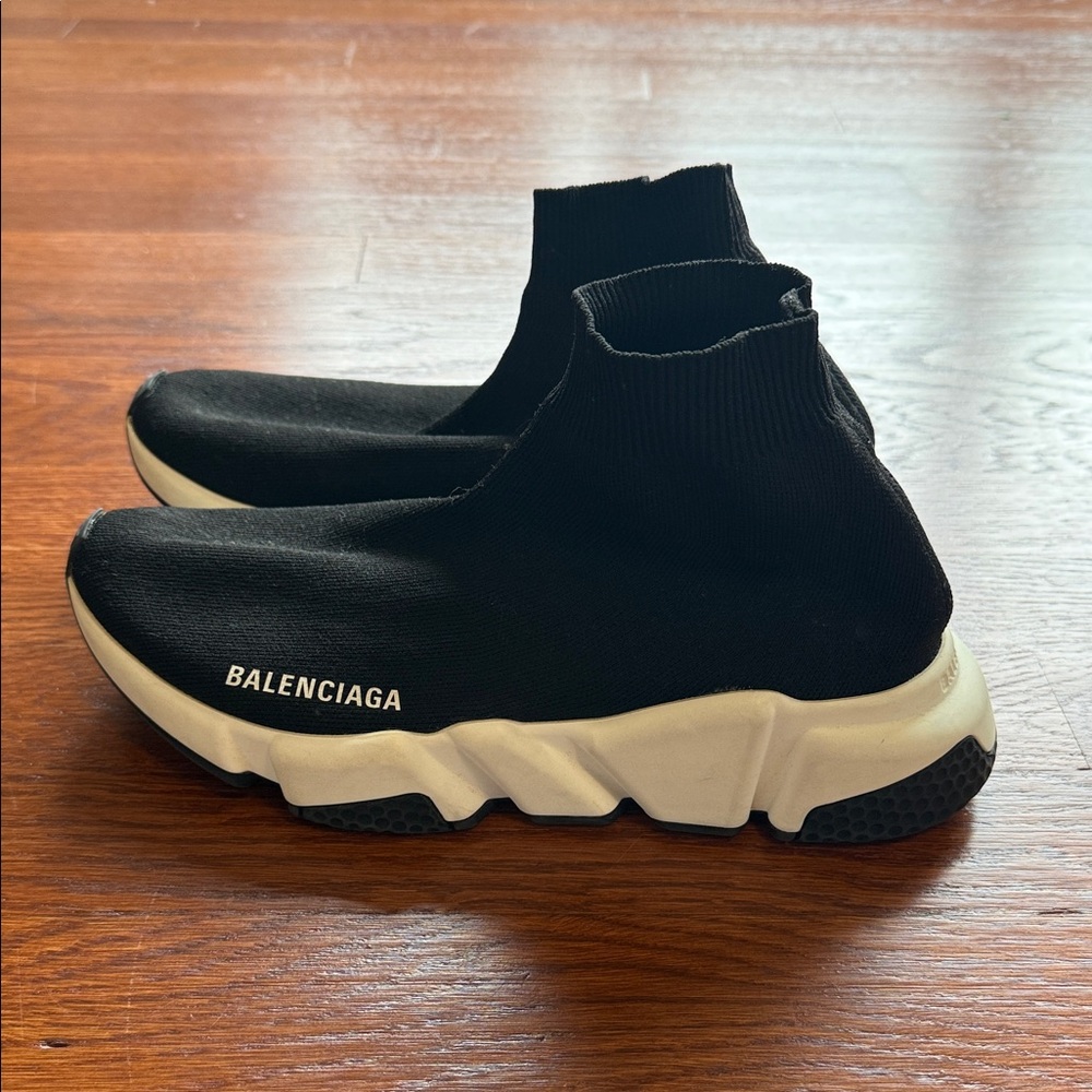 Balenciaga Black Knit High-Top Sneakers